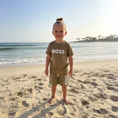 Picture of BOSS Boys Mini Me Swim Shorts - Dark Stone